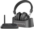 Wireless TV Headphones with Optical/AUX, Clear Voice, Volume Boost, Comfortable Fit, 60H Battery & Charging Dock