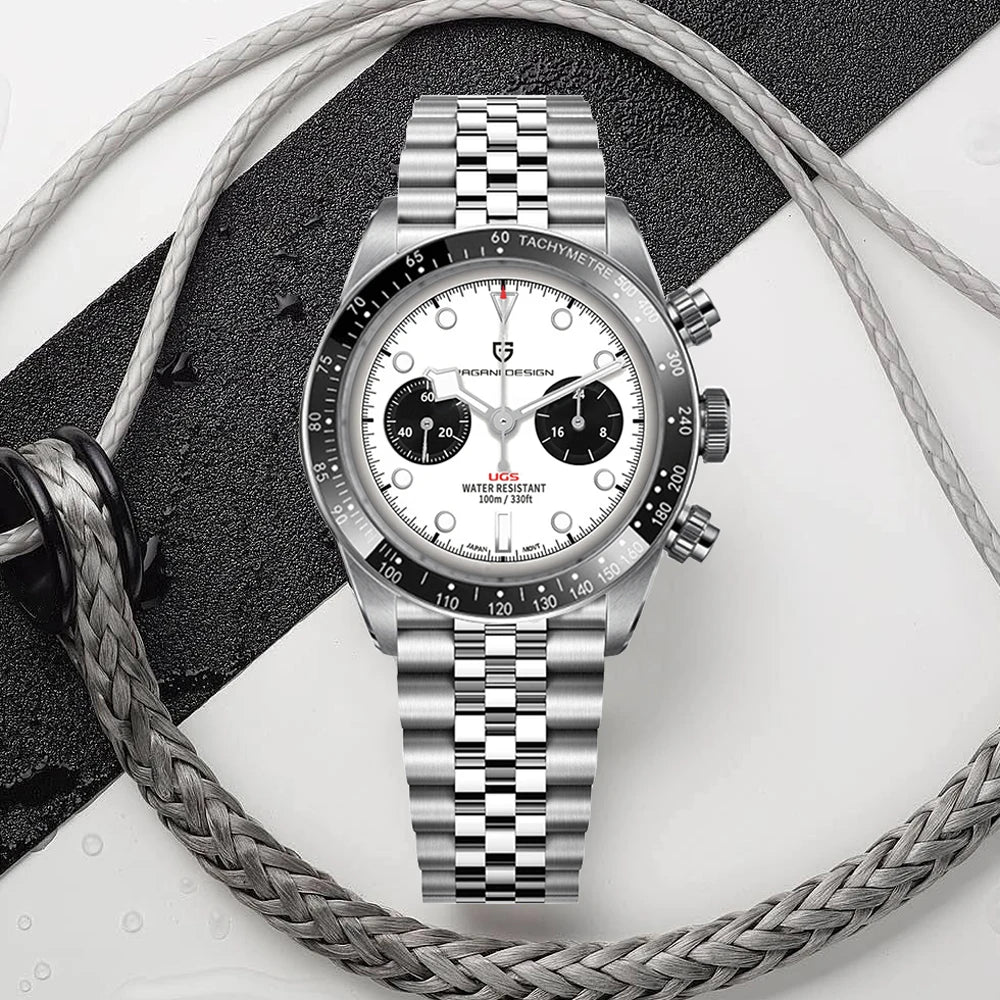 2026 New PAGANI DESIGN Retro Panda Mens Watches Luxury Quartz Watch For Men Chronograph AR Sapphire Waterproof Sports Clock Gift