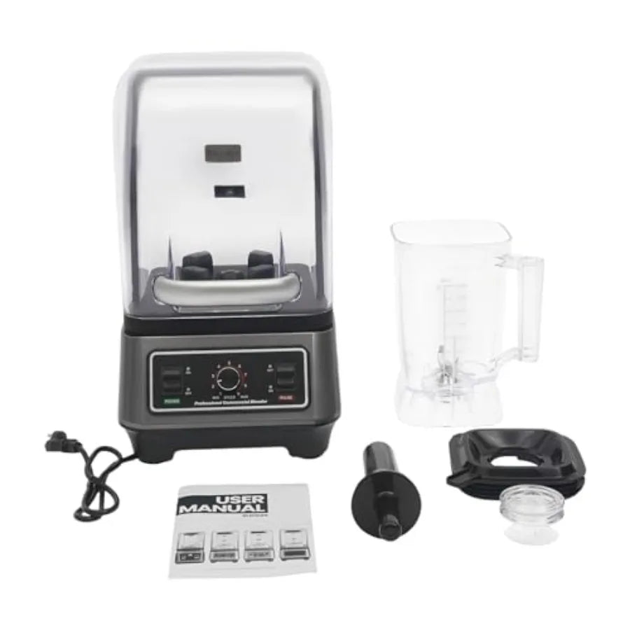1600W Commercial Blender with Thick Shield 2L Large Ccity Professional Countertop Blending Machine with 9 Speeds 23000 RPM for