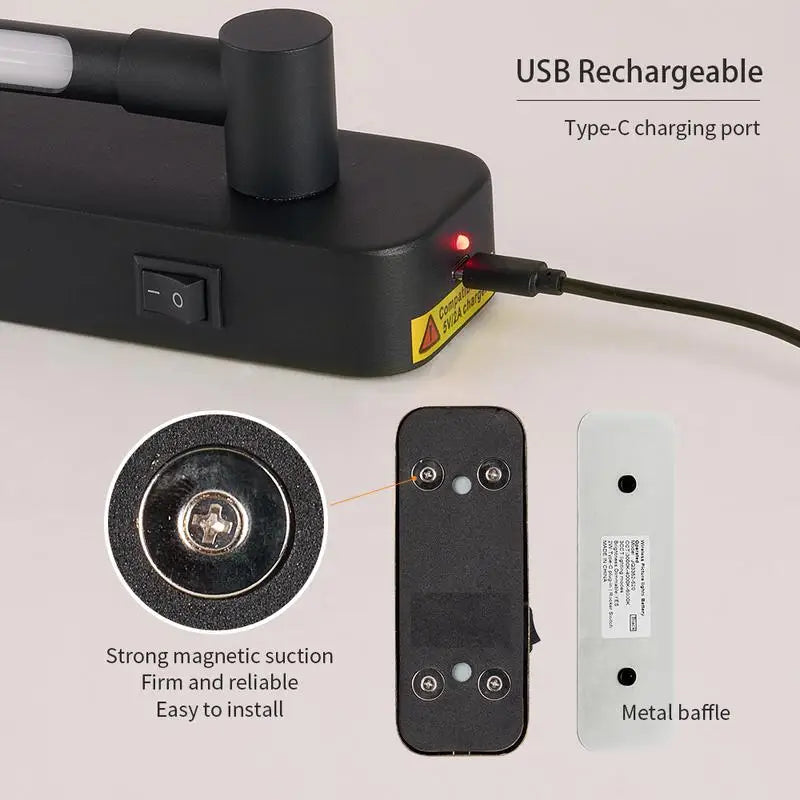 Rechargeable LED Wall Lights with Remote - Wireless Magnetic Clip-On Art Light - 3CCT Dimmable Fixture for Bedroom Decoration