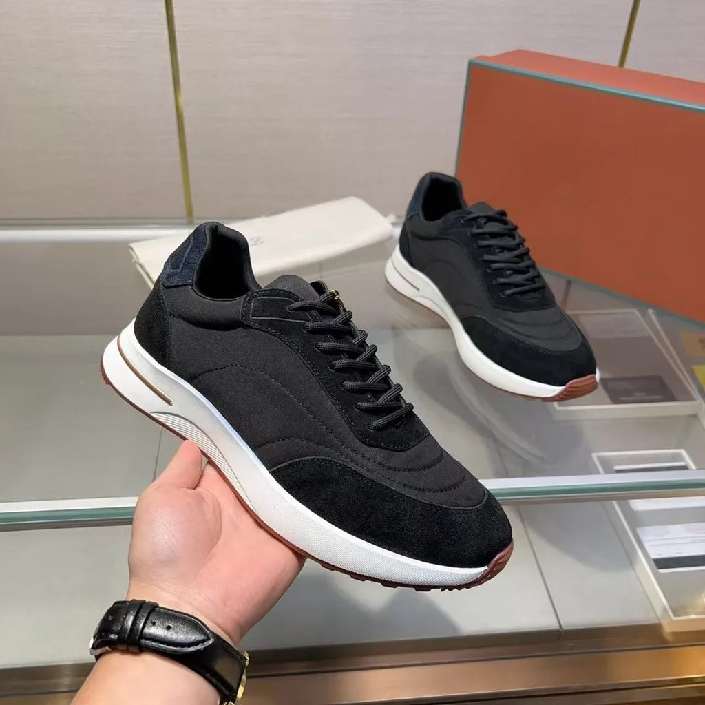 New Luxury Genuine Leather Men's Casual Sneakers Fashionable Lace-up Stylish High Version Shoes