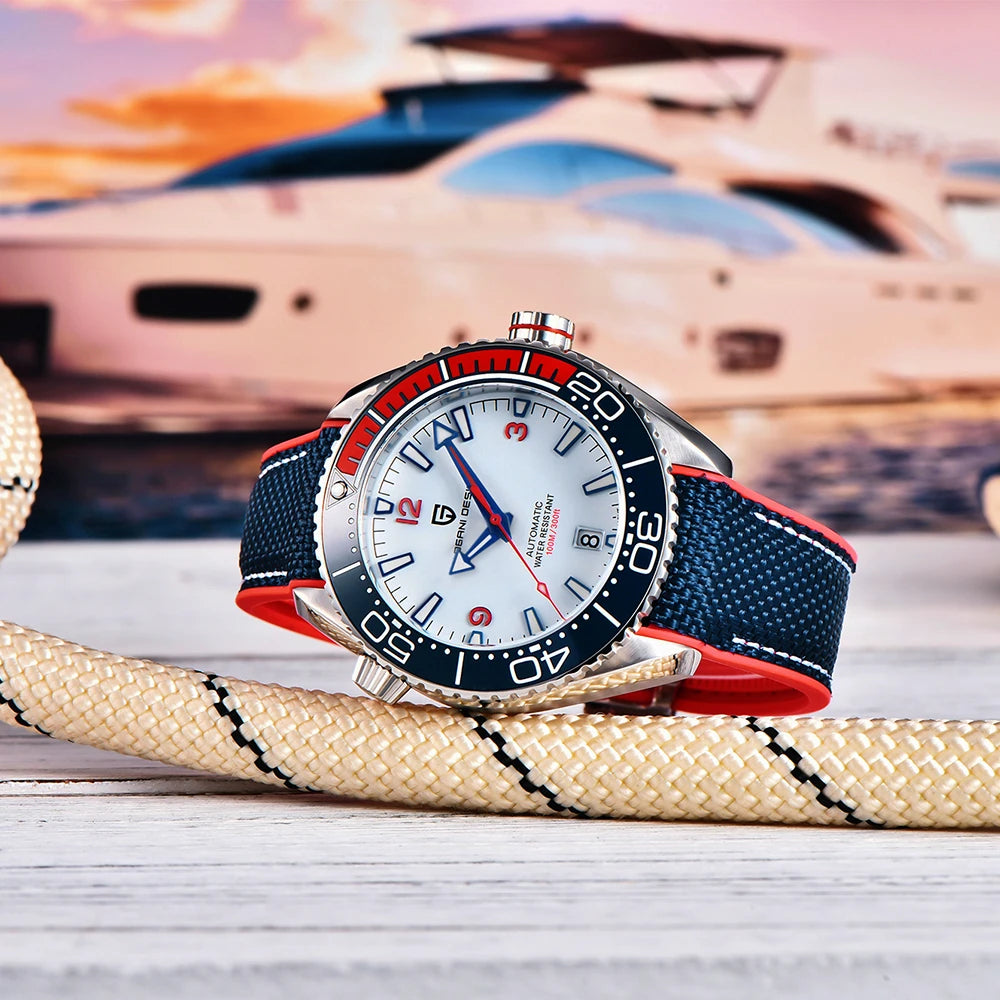 Top PAGANI DESIGN luxury watch mechanical automatic watch Diving rubber series sports watch Sapphire Luminous fashion Men'sWatch