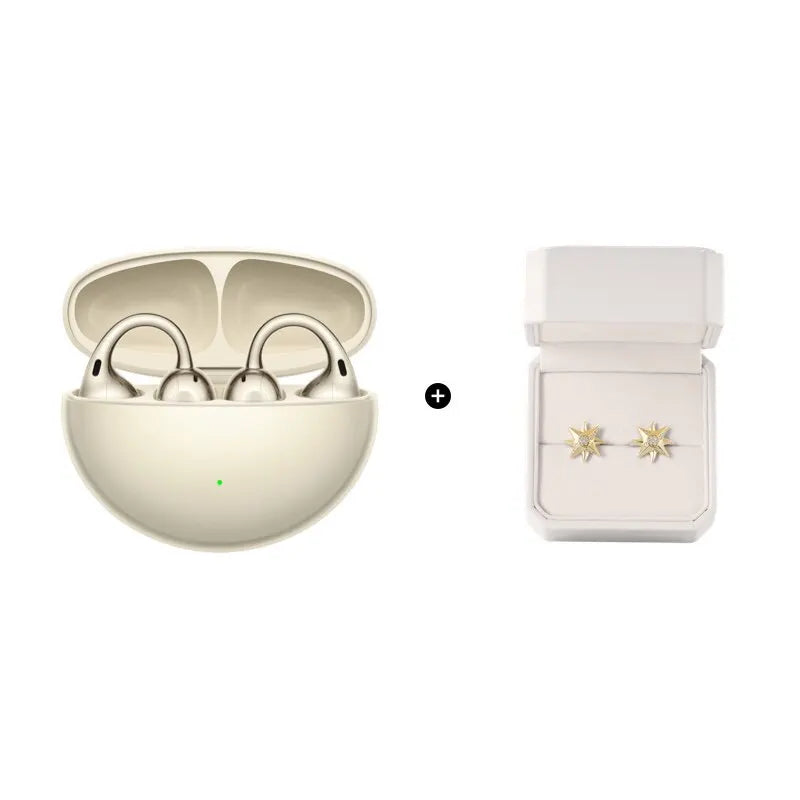 Oppo Enco Clip2 Open Ear Wireless Bluetooth Earphones Ear Jewelry 5.2 Grams Ultra Light Gold Plated All Day Comfort Adults