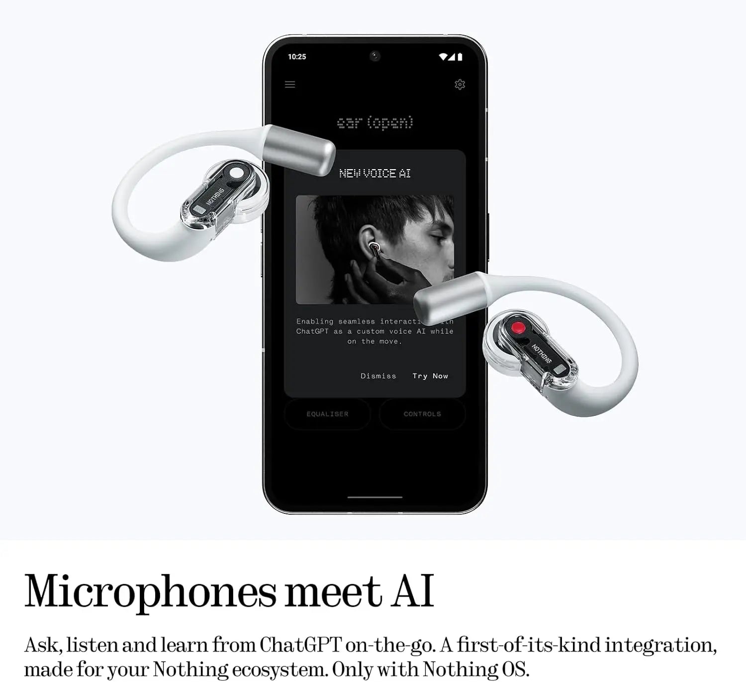 Lightweight Open Ear Headphones with Adjustable Earhooks, Multipoint Bluetooth, Clear Voice for AI Calls, IP54, Fast Charging