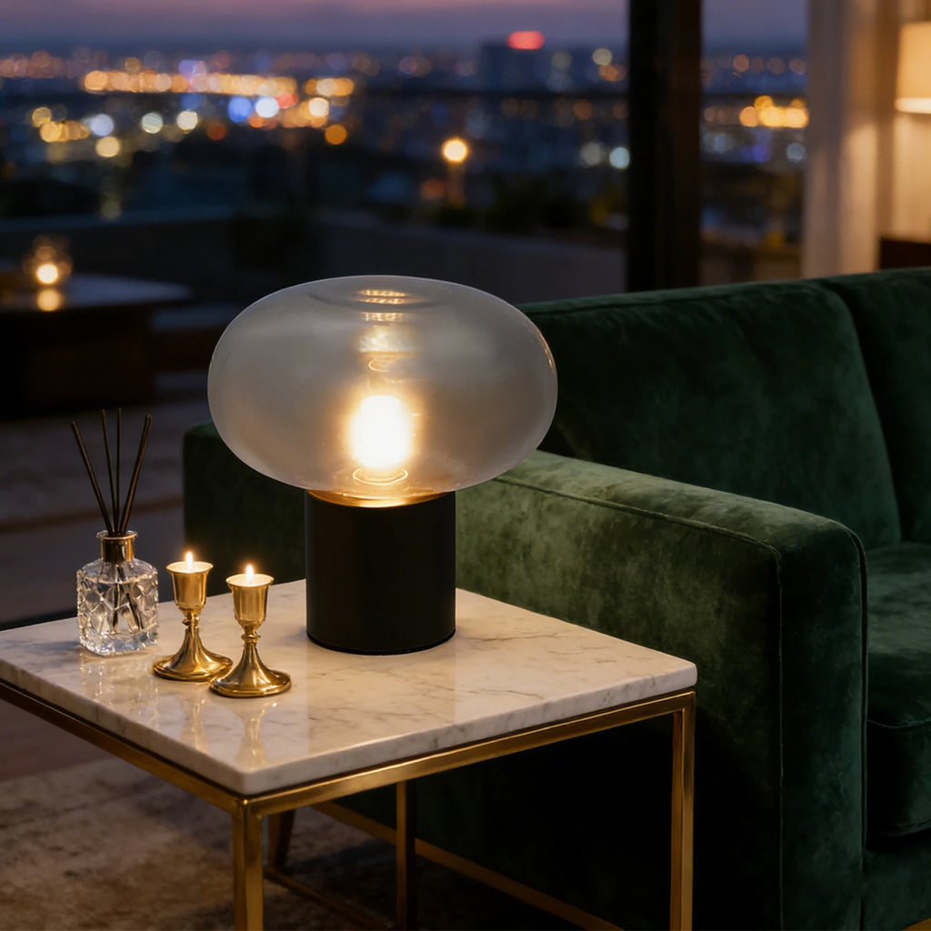 Art Decorative Bedside Table Lamp Simple Nightstand Lamp Mushroom Table Lamp for Living Rooms Dining Rooms Bedrooms Entrances