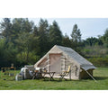 Inflatable Camping Tent Easy Setup 4 Season 4-6P Waterproof Windproof Beige Glamping Tent