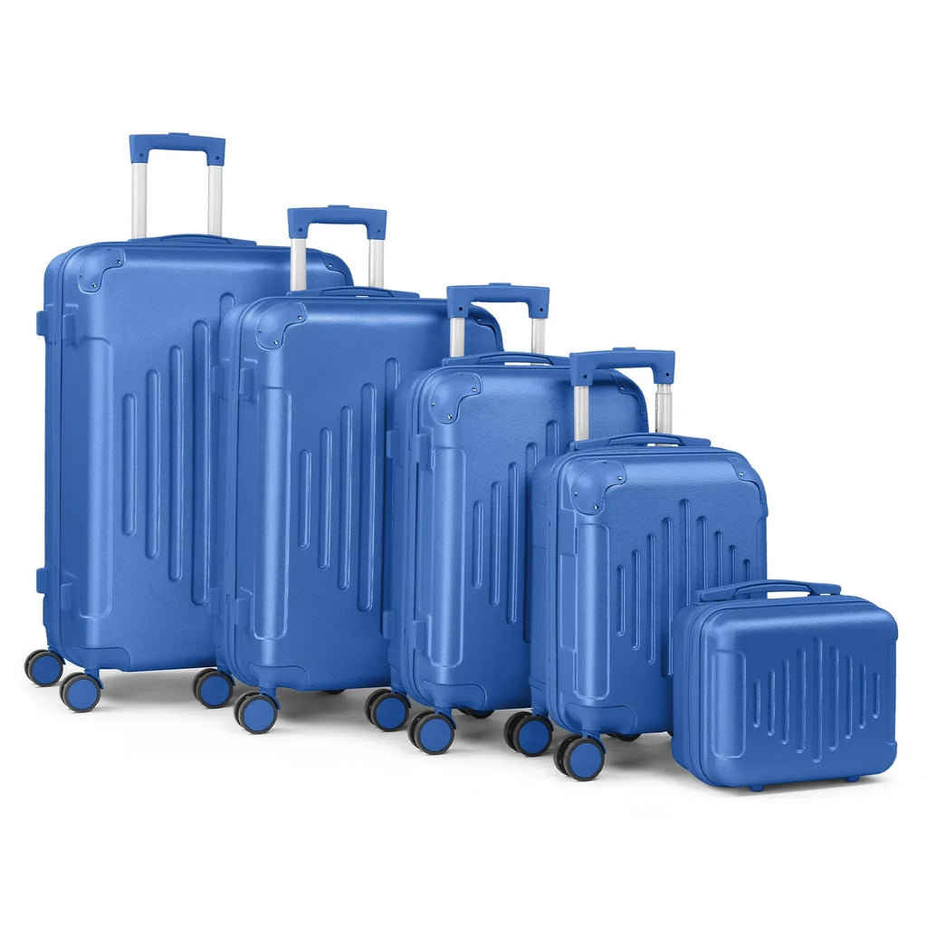 5-Piece ABS Luggage Set Lightweight Durable Travel Luggage for College Business