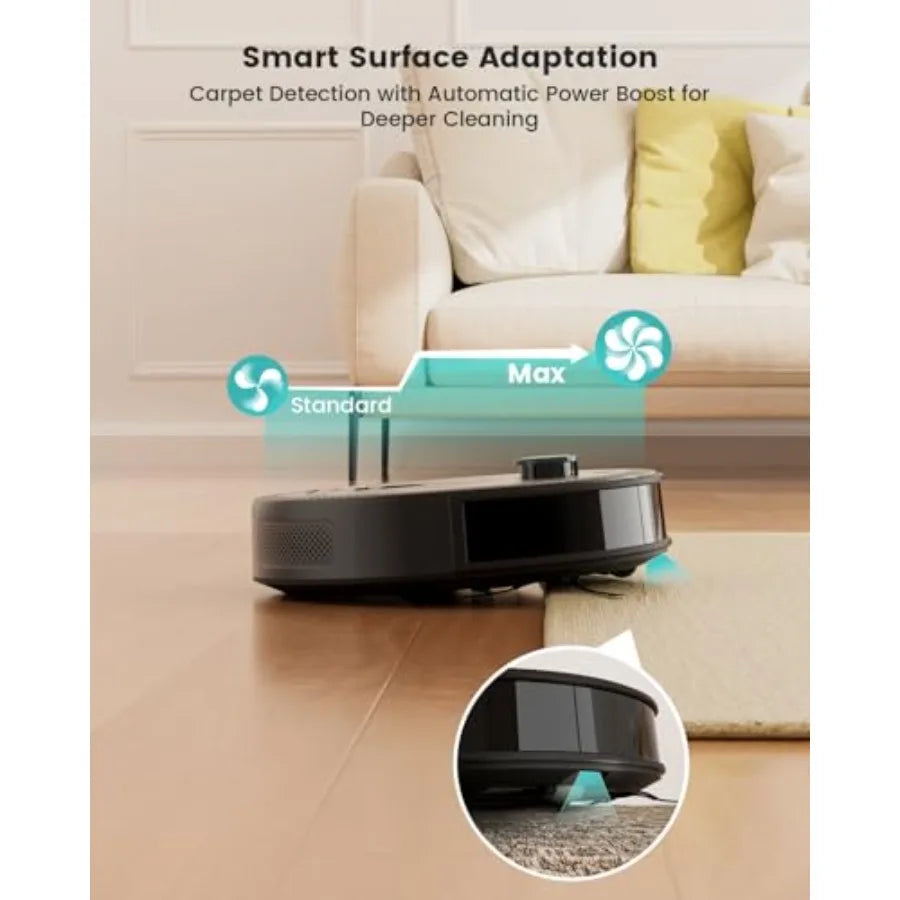 LiDAR Robot Vacuum and Mop 450ml Visible Dustbin with Upgraded 190 PSD Obstacle Avoidance for Pet Hair Carpets Multi-Floor Mapp