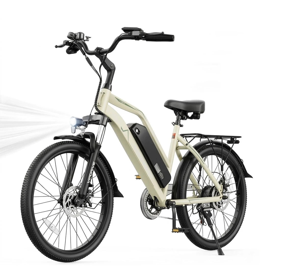 VIPDRIVE Urbanite 1.2 Adult Electric Bike, 750W Peak Power, 48V 7.8Ah Battery, 26-inch Tire, UL 2849 Certified, 1 Year Warranty