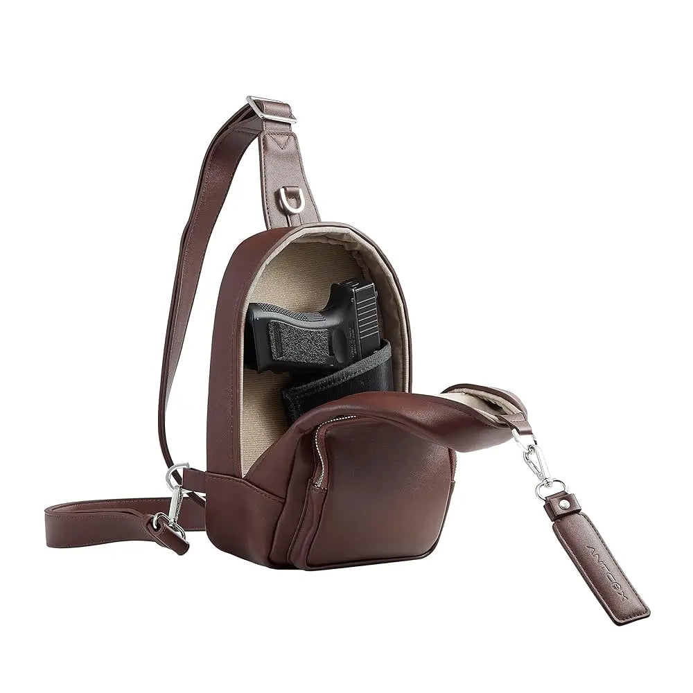 CCW Sling bag for Women & Men-Magnetic closure Cusual EDC bag with fast access-Concealed carry crossbody bag for Women & Men-