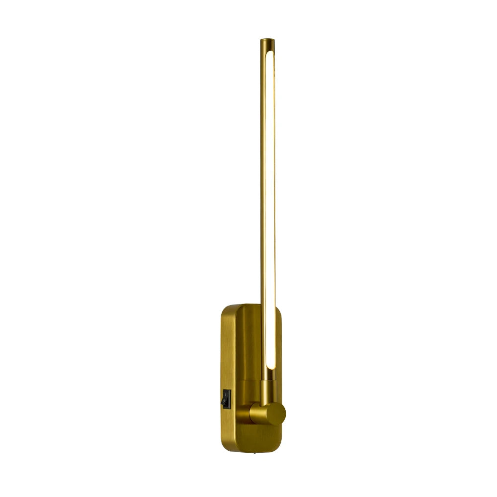 Gold Luxury Magnetic Rechargeable Wall Light 360° Rotatable Remote Dimmable Charging Modern Ambient Light for Living Room