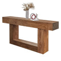 63-Inch Long Farmhouse Style Console Sofa Table, Rustic Wood Entryway Table Behind Couch For Hallway, Living Room & Foyer