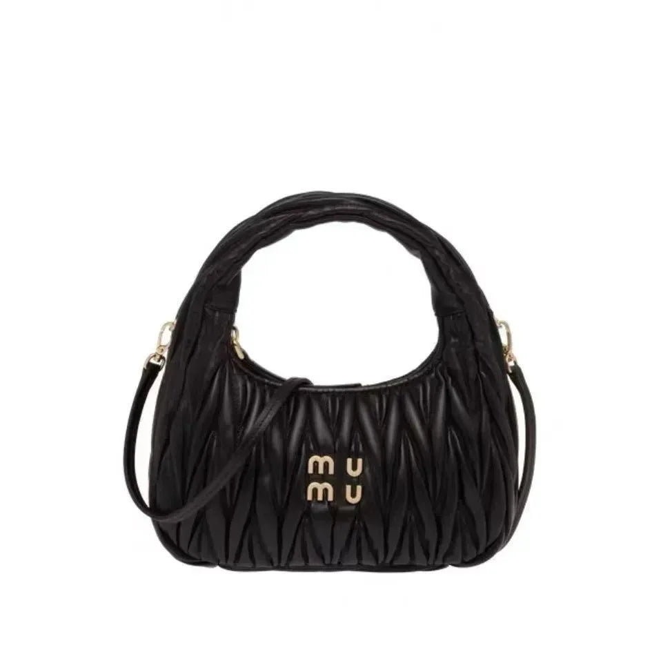 Luxury Womens Miui sa underarm hobo with shoulder strap cleo handbags Genuine Leather clutch tote mens Designer p
