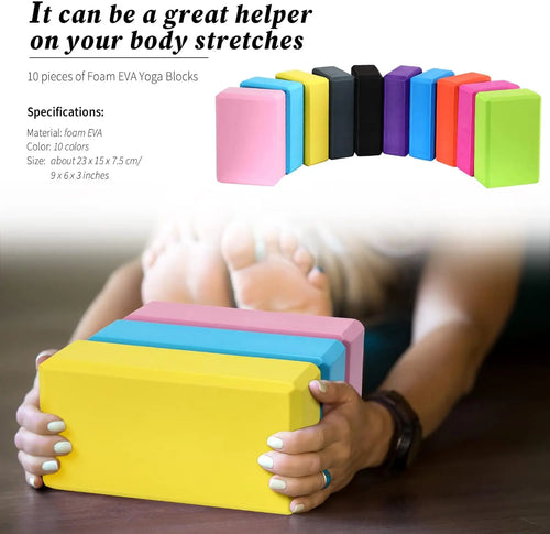 20 Pcs Foam EVA Yoga Blocks Lightweight Yoga Bricks Non Slip Supportive Foam Blocks Yoga Prop Accessories for Yoga, Pilates, Str
