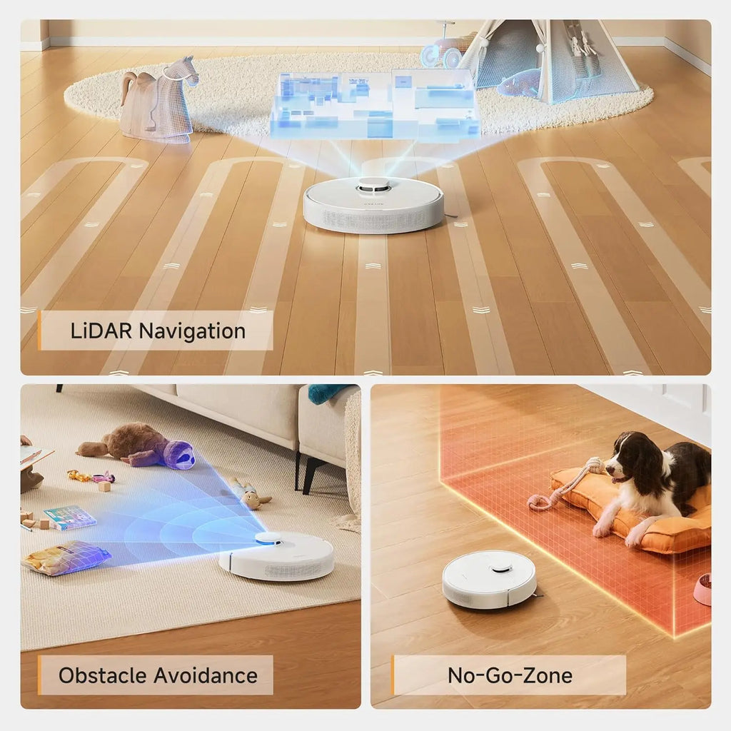 90-Day Self-Emptying Robot Vacuum Mop Combo with LiDAR Navigation, App/Voice Control for Pet Hair, Carpets & Hard Floors