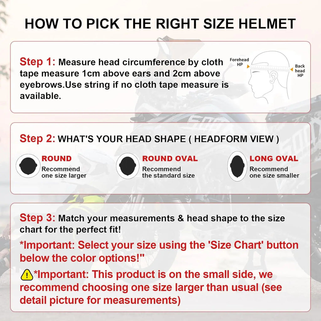 Full Face Motorcycle Helmets Off-Road Motocross Helmet for Men Women Dual Visor with Internal Tinted Sunshield Open Face 3/4 Adu
