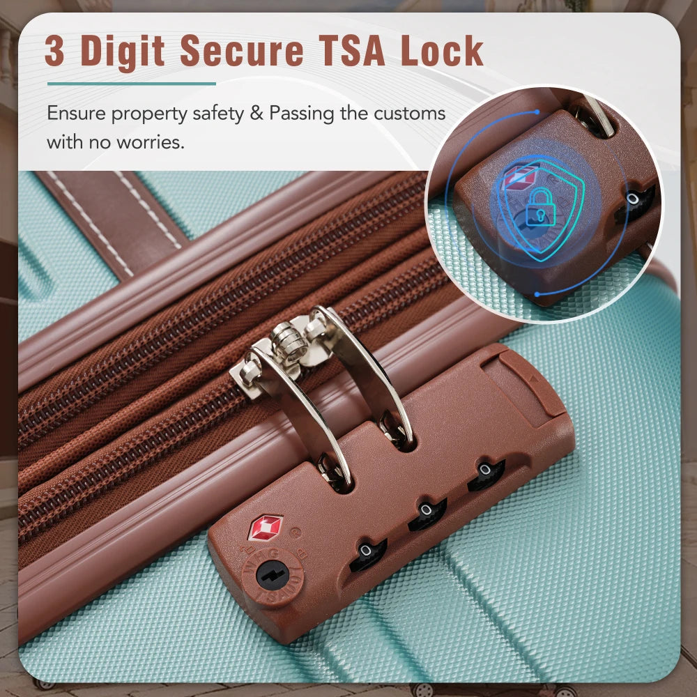 20/24/28 Inch 4PCS Hardshell Luggage Set with Cosmetic Bag Lightweight Spinner Wheels TSA Lock Travel Luggage