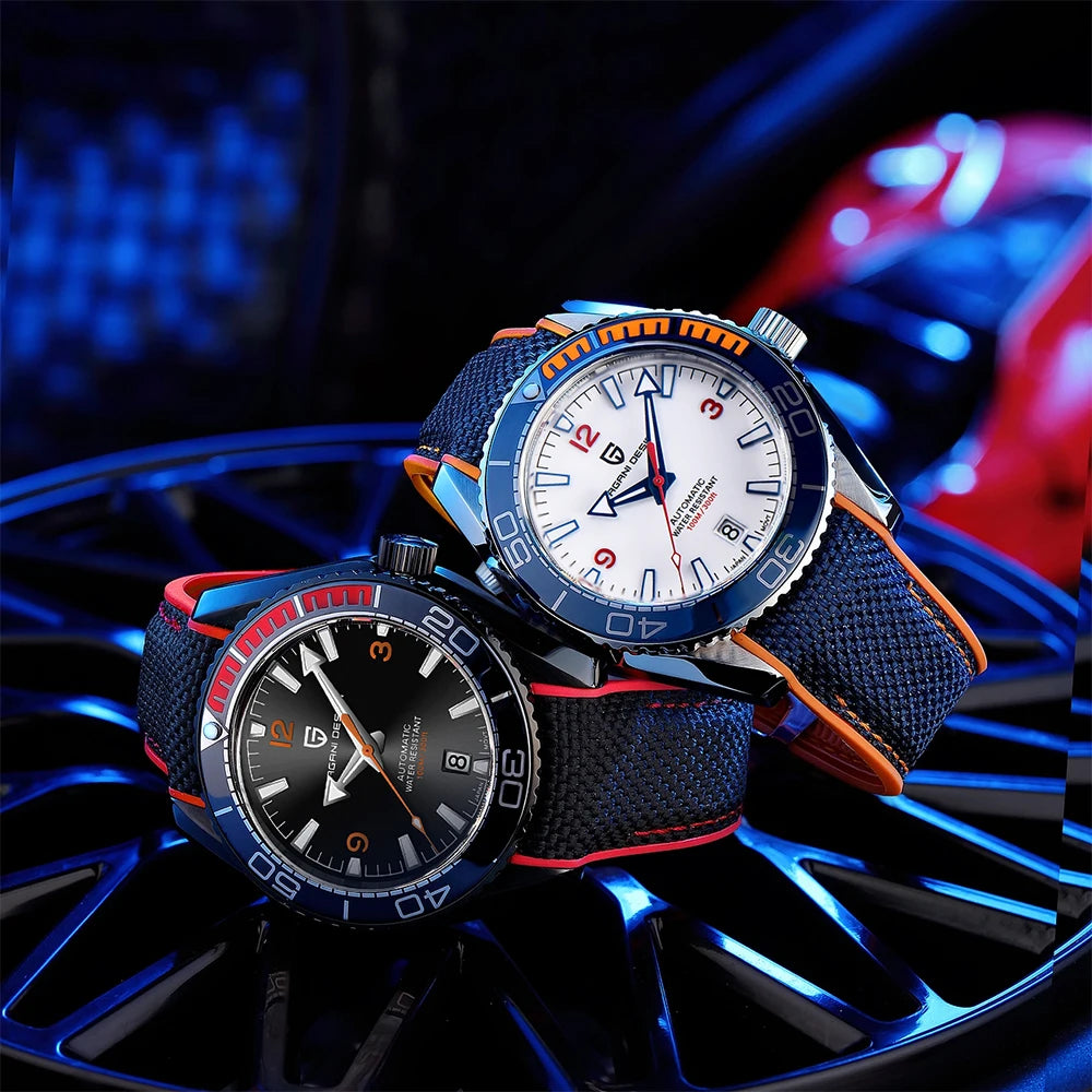 Top PAGANI DESIGN luxury watch mechanical automatic watch Diving rubber series sports watch Sapphire Luminous fashion Men'sWatch