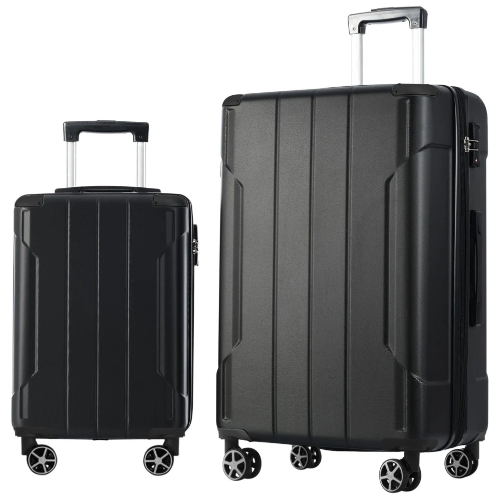 Expandable 2PCS ABS Hardshell Luggage Set Lightweight Spinner Wheels TSA Lock Daily Travel Suitcase for Men Women