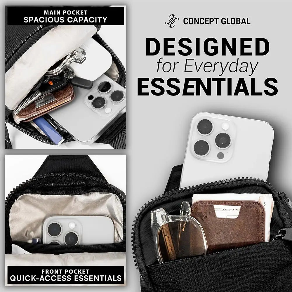 Travel Sling Bag for Men & Women - Water Resistant Crossbody Multipocket Chest Bag with Anti-Theft & RFID