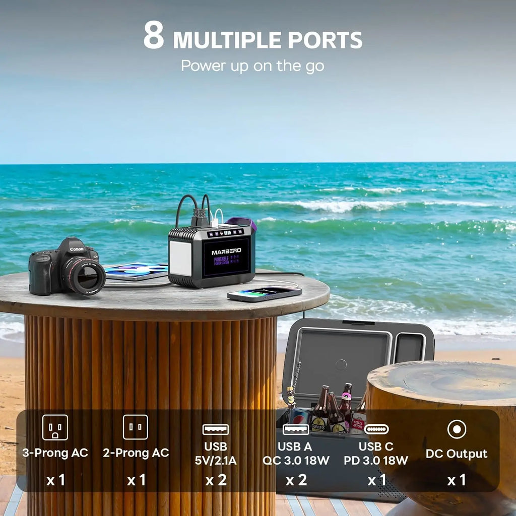 172Wh Portable Solar Power Station with 40W Panel, 200W Output for Camping, Outdoor, Hiking, Fishing & Emergency Use