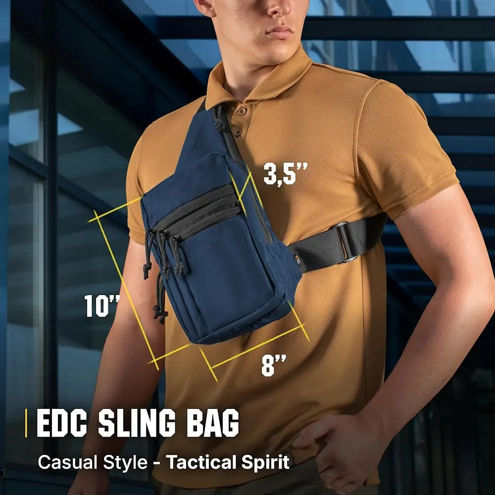 CCW Sling Bag for Men & Women - EDC Shoulder Bag Tactical - Crossbody Concealed Carry Bag - Mens Chest Pack