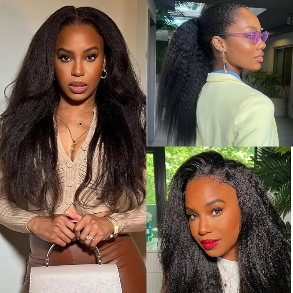 Kinky Straight Feather Crochet Human Hair Extension Wave Pre Separated Knotless Invisble Micro Loop Hair Extensions 60g/pack