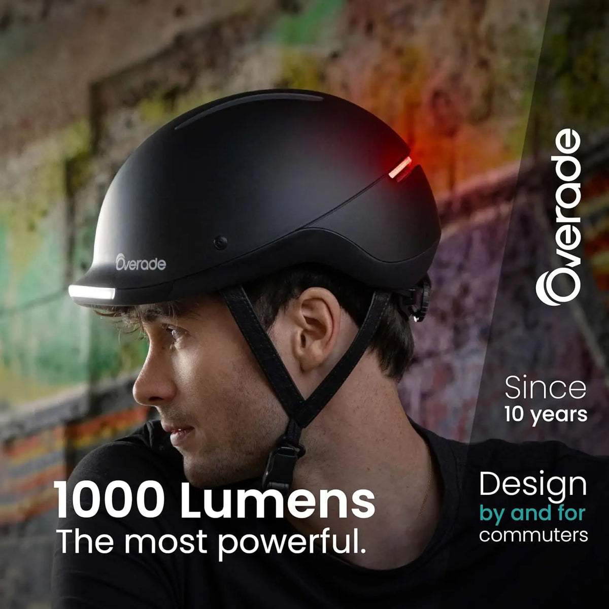 Universal Bike & Scooter Helmet with Front/Rear Lights and Remote Flashing Control, One Size Fits All