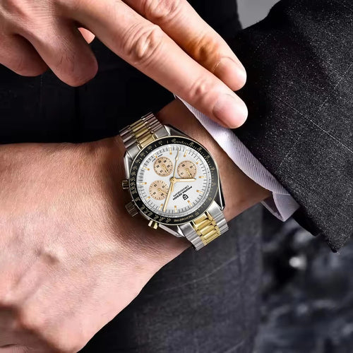 2026 New PAGANI DESIGN Moon Mens Watches Gold Luxury Quartz Chronograph Watch For Men AR Sapphire Waterproof Luminous Clock Gift