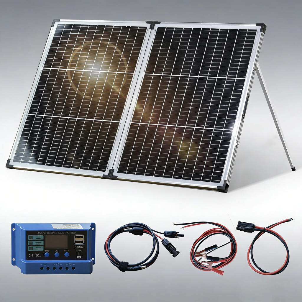 140W Foldable Solar Panel Monocrystalline PV Panel with 23% High Efficiency and Waterproof for Camping, Motorhome, Outdoor Use
