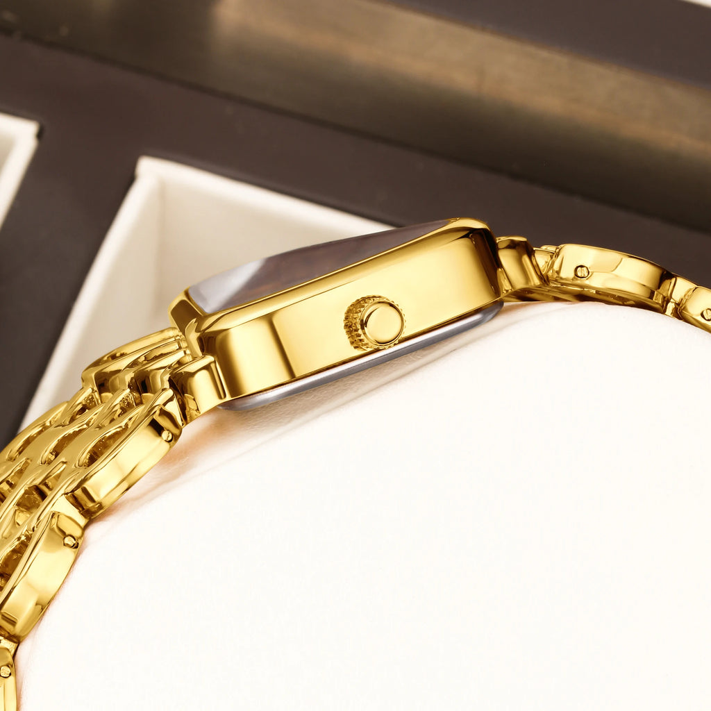 YaLaLuSi brand new popular watch gold skeleton gorgeous chic ion-plated gift box regulator