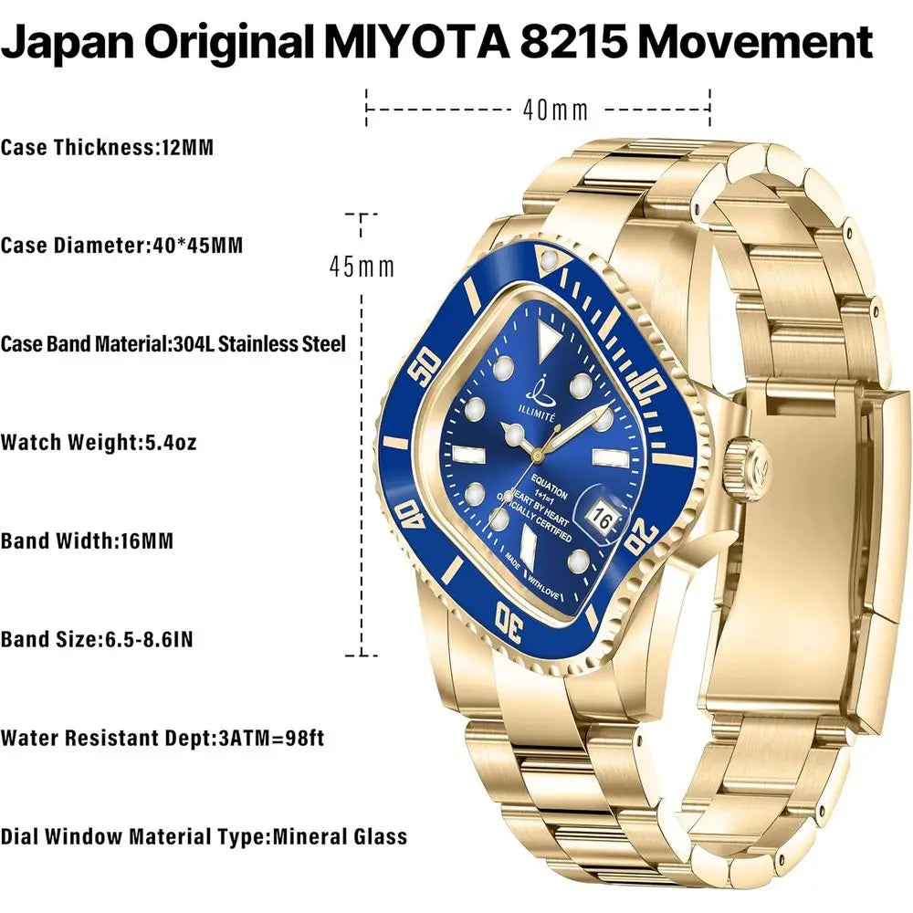 ILLIMITE Melting Automatic Watches or Men Japanese Miyota 8215 Sel-Winding Mechanical Movement Women Watch Waterproo StainlSteel