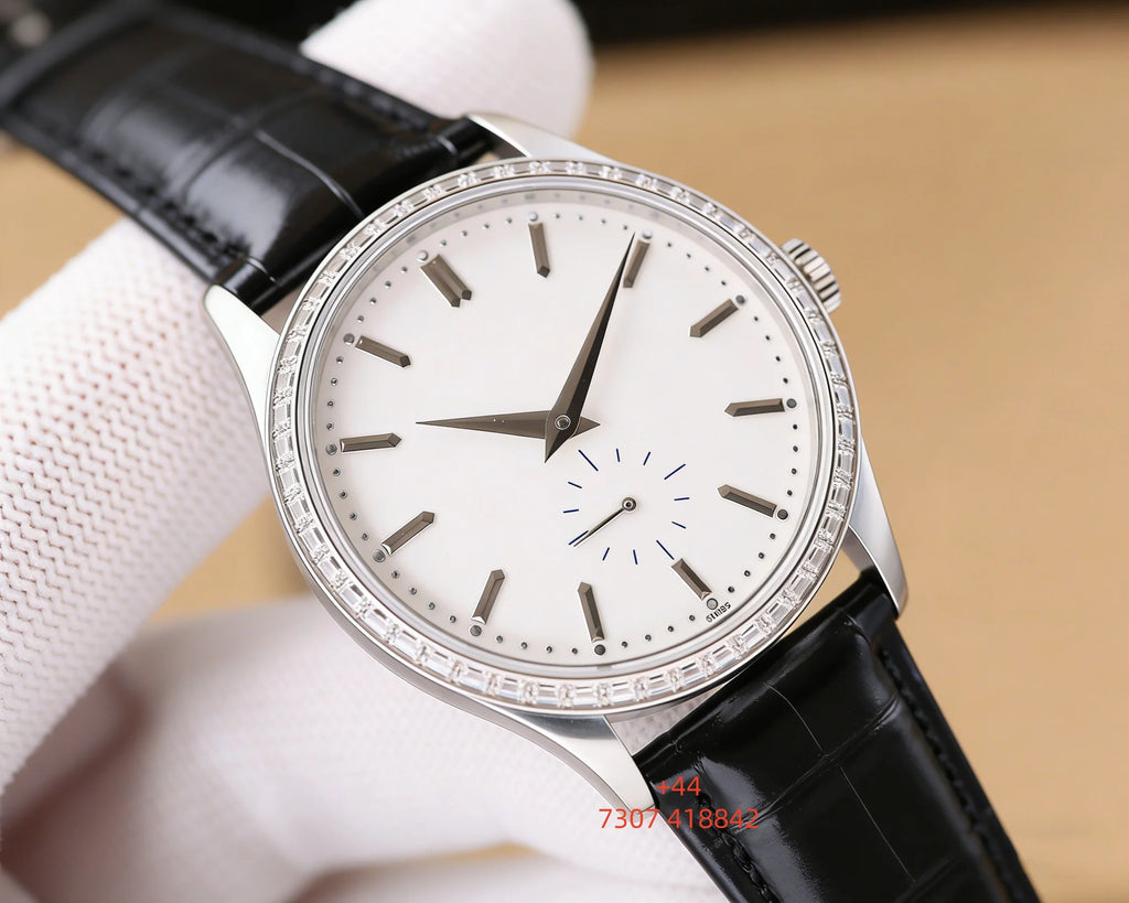 Customized luxury women's watch, 35-40mm diameter, imported calfskin strap, 9015 automatic winding movement