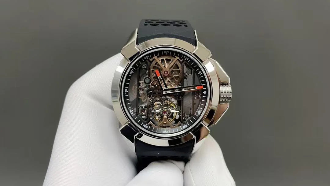 Luxury Sport Business Water Resistant Hollow Out Automatic Mechanical Watch with Luminous Dial