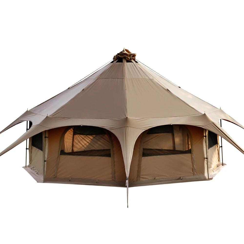 Glamping Camping New Design One Bedroom Yurt Tent Outdoor Oxford Bell Tent for 4 Season 4-10 Persons Family Luxury Waterproof