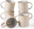 Famiware 6-Piece 16 oz Coffee Mug Set - Cappuccino White Ceramic Cups for Tea, Cocoa & Milk