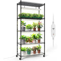 5-Tier Indoor Plant Stand with 24W T8 5000K LED Grow Lights and Timer, 29.5x13.8x59IN