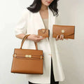 Trendy Women s Handbag Set Soft PU Leather Shoulder Crossbody Fashionable Matern and Child Design Versatile Bag