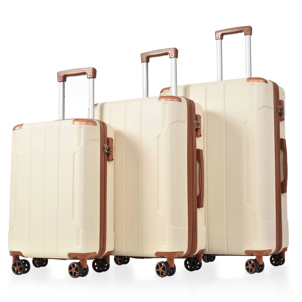 20/24/28" ABS Expandable Hardshell Luggage Set 3PCS Double Spinner Wheels TSA Lock for Travel Women Men