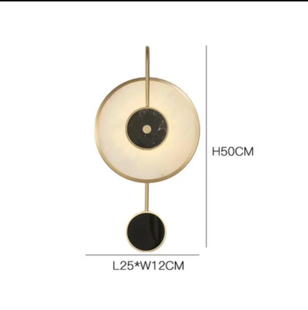 Nordic Marble Wall Lamp Circular Light Luxury Living Room Background Wall Dining Room Bedroom Bedside Background Wall Lamp