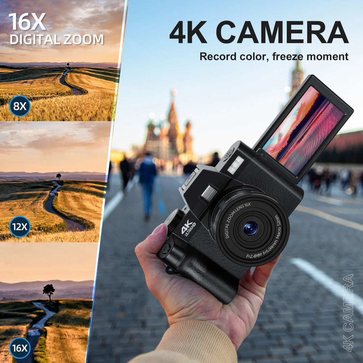 NBD Compact Digital Photography Camera 4K WIFI Web Cam Vintage Vlog Video Recorder YouTube 48MP Camcorder 16X Digital Camera