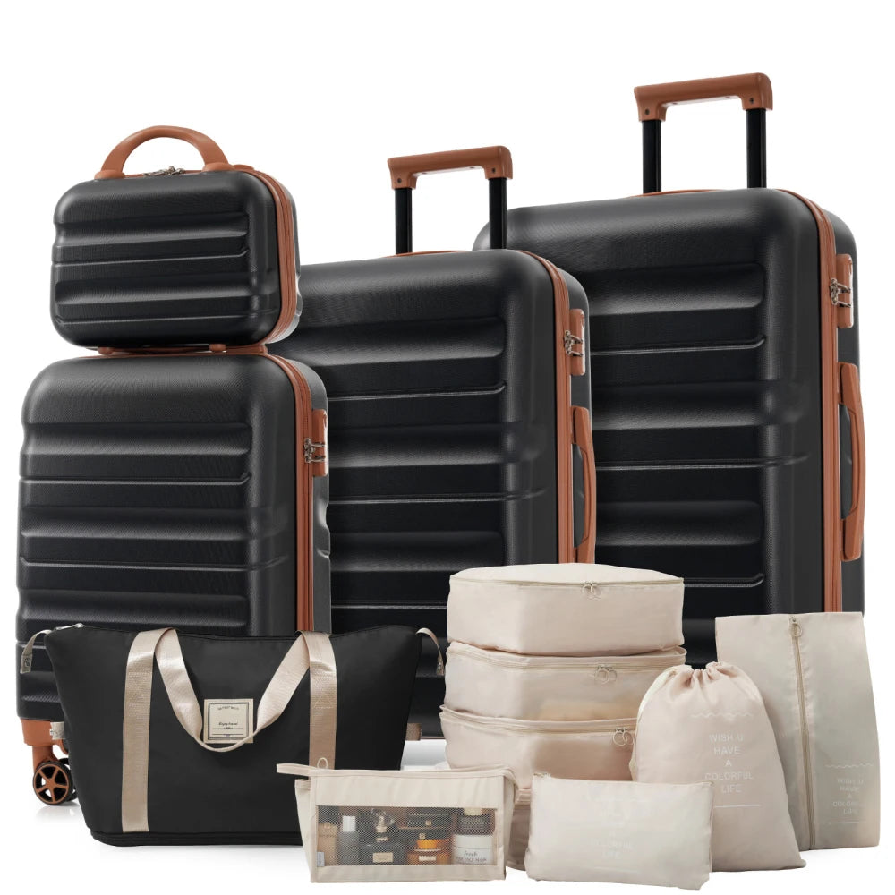 Hardshell Luggage Set Lightweight & Durable Suitcases with Dual Spinner Wheels, Carry-On & Check-In Sizes for Travel & Business