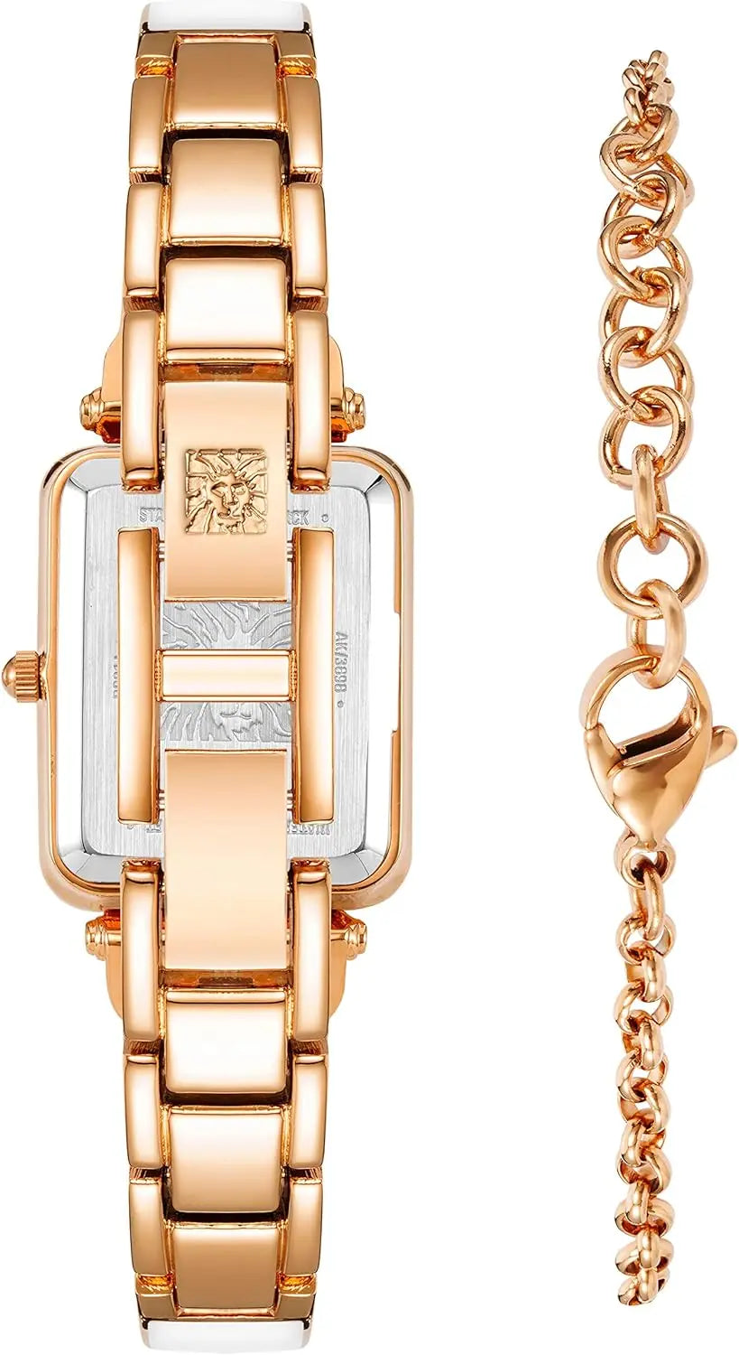 Elegant Crystal Accented Bangle Watch and Bracelet Set for Women, Premium Quality