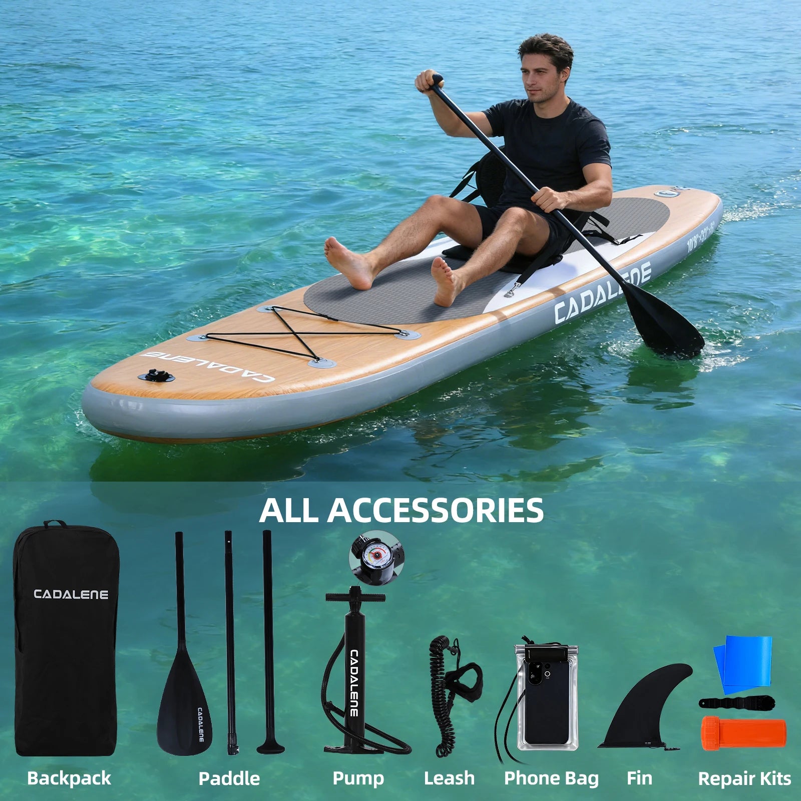 Inflatable Stand Up Paddle Board with Camera Mount & SUP Accessories, 10' 8"  Paddleboard for Adults Youth of All Skill Levels