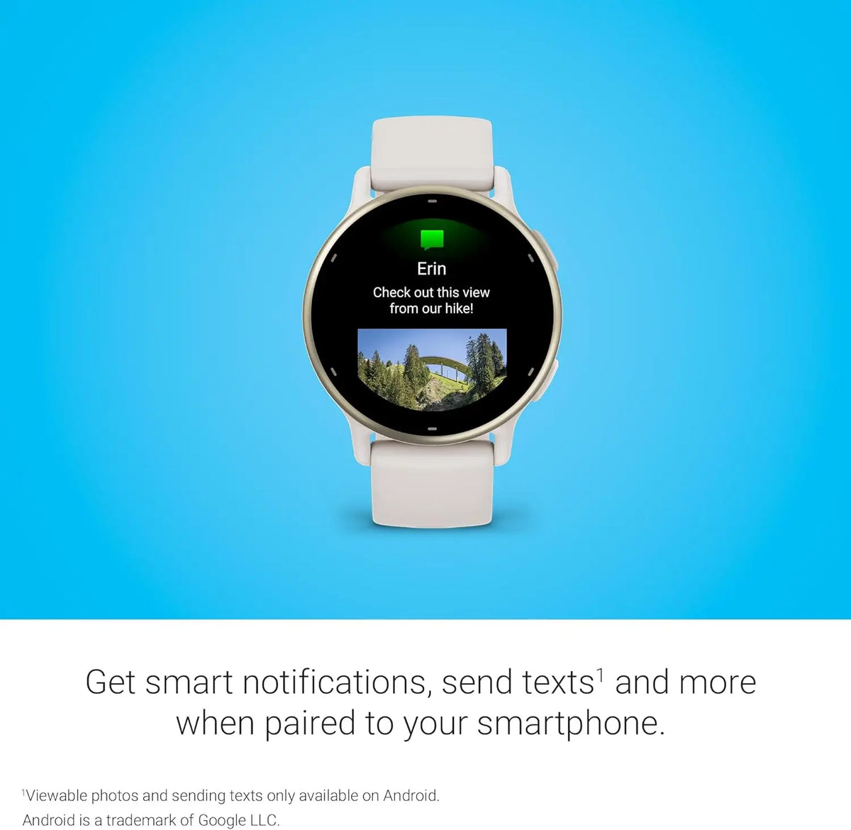Health & Fitness GPS Smartwatch with AMOLED Display, Up to 11 Days Battery Life in Ivory