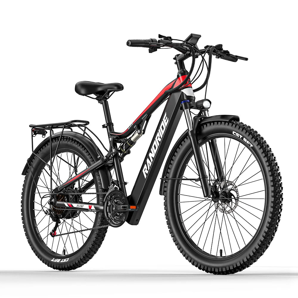 Electric Bike RANDRIDE YG90 1000W Motor 48V 17AH Battery 27.5 inch Tire Hydraulic Brake 21 Speeds Adult Mountain Bike