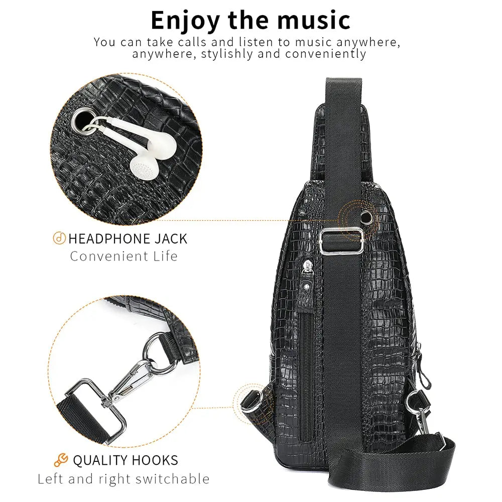 Genuine Leather Sling Bag for Men
