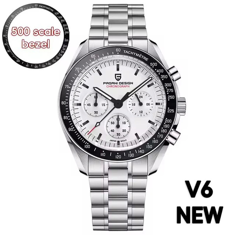 2026 New PAGANI DESIGN Moon Mens Watches Gold Luxury Quartz Chronograph Watch For Men AR Sapphire Waterproof Luminous Clock Gift