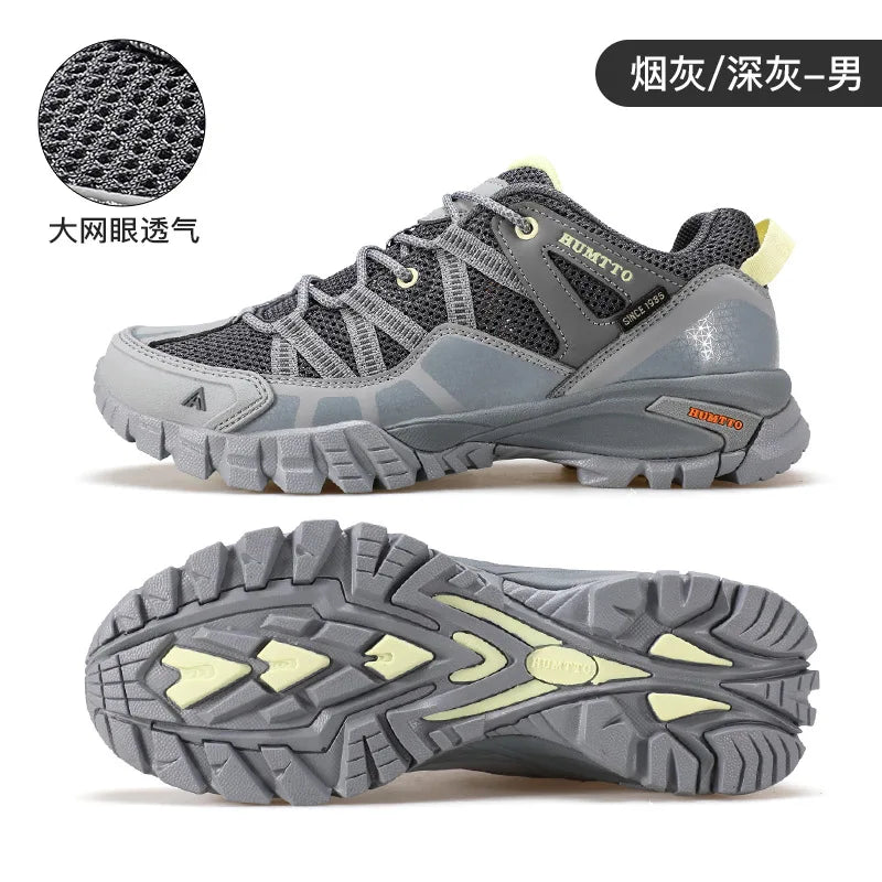 Men Lightweight Hiking Shoes Autumn Winter Breathable Mesh Casual Athletic Walking Sneakers Anti-slip Outdoor Trekking Footwear