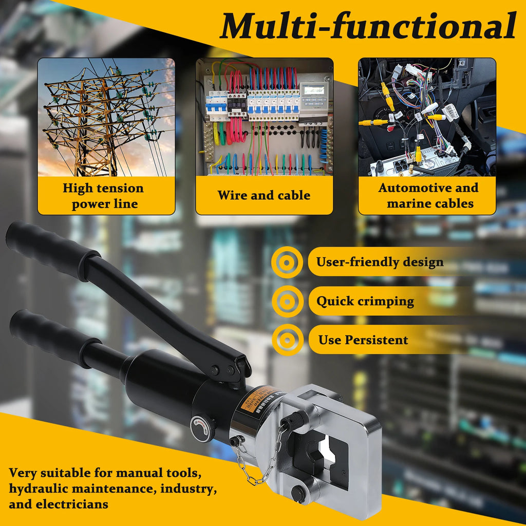 Convenient Cable Crimping Pliers with Toolbox Hydraulic Crimping Tool Kit Thicken for Repair/Industrial/Electrical